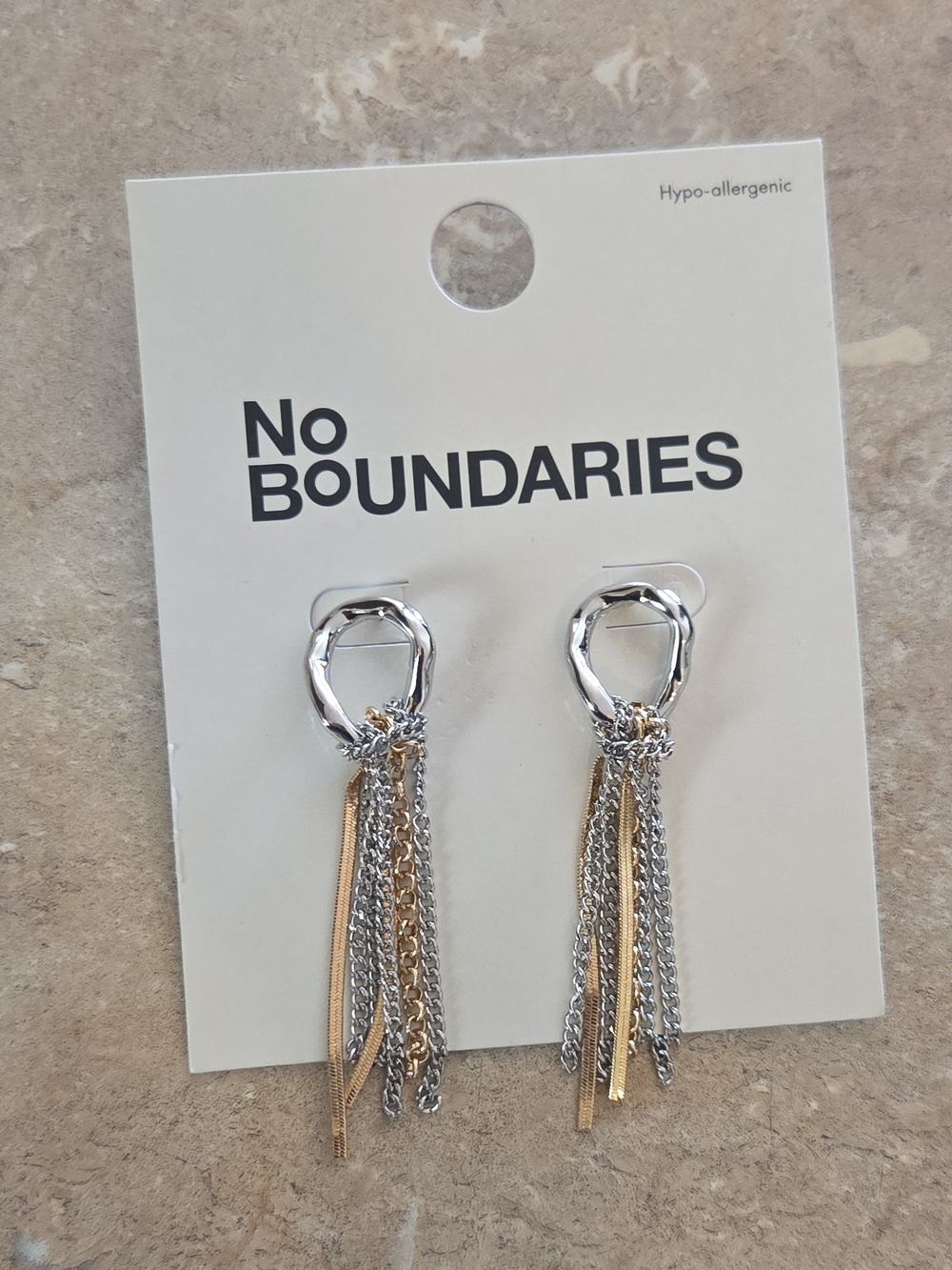 No Boundaries Silver & Gold Mixed-Metal Tassel Drop Earrings